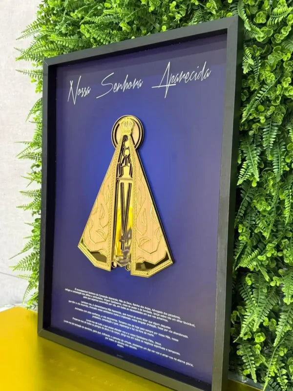 COMPRE 1 LEVE 2 – QUADRO NOSSA SENHORA APARECIDA COM MOLDURA PEÇA EM ACRÍLICO ALTO RELEVO