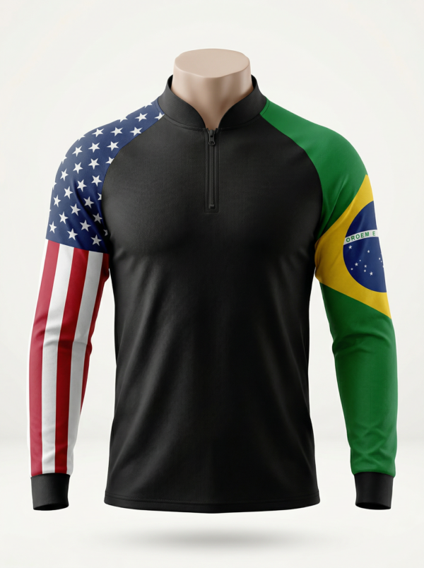 Camisa Masculina Manga Longa com Zíper Estilo Pescaria – COMPRE 1 LEVE 3